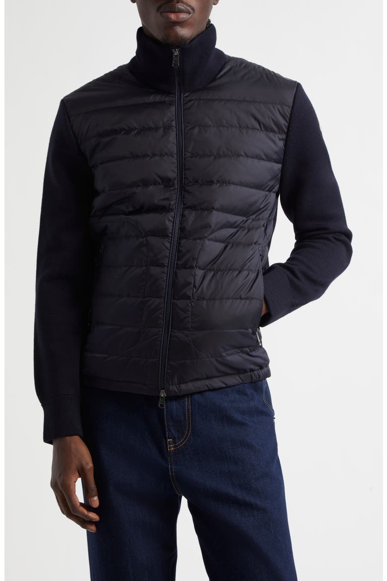 Maglia Mixed Media Cardigan, Main, color, NAVY