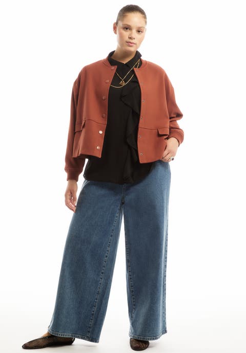 Cropped Bomber Jacket (Plus Available)