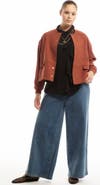 June + Vie Cropped Bomber Jacket