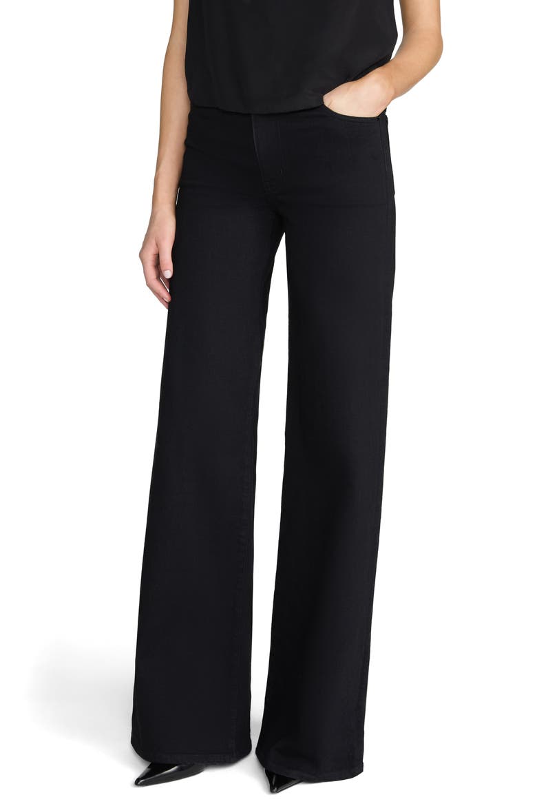 The Palace High Waist Wide Leg Jeans, Alternate, color, BLACK