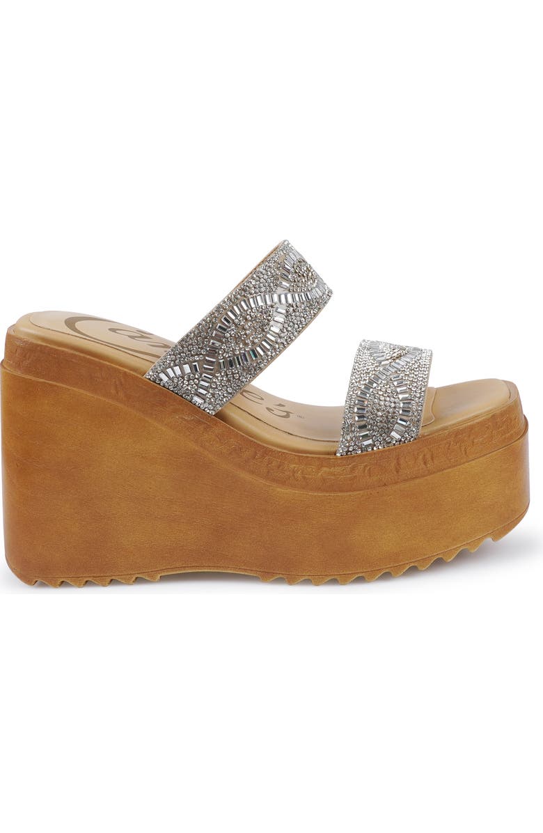 Candie's Cuna Platform Wedge Sandal, Alternate, color, Silver/ Beige Sudte
