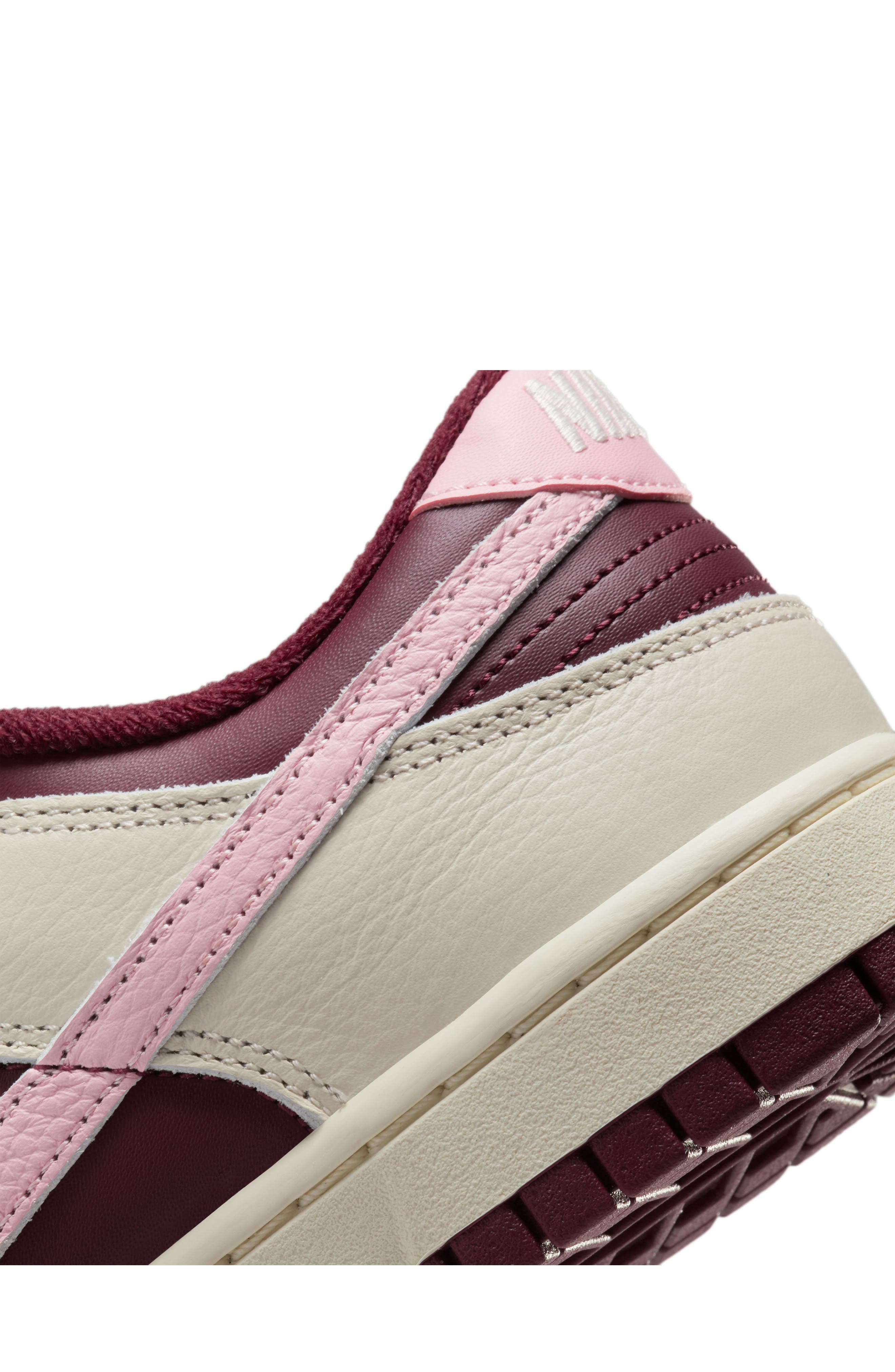 Valentine's Day Dunk Low Retro Premium Sneaker, Alternate, color, PALE IVORY/ SOFT PINK