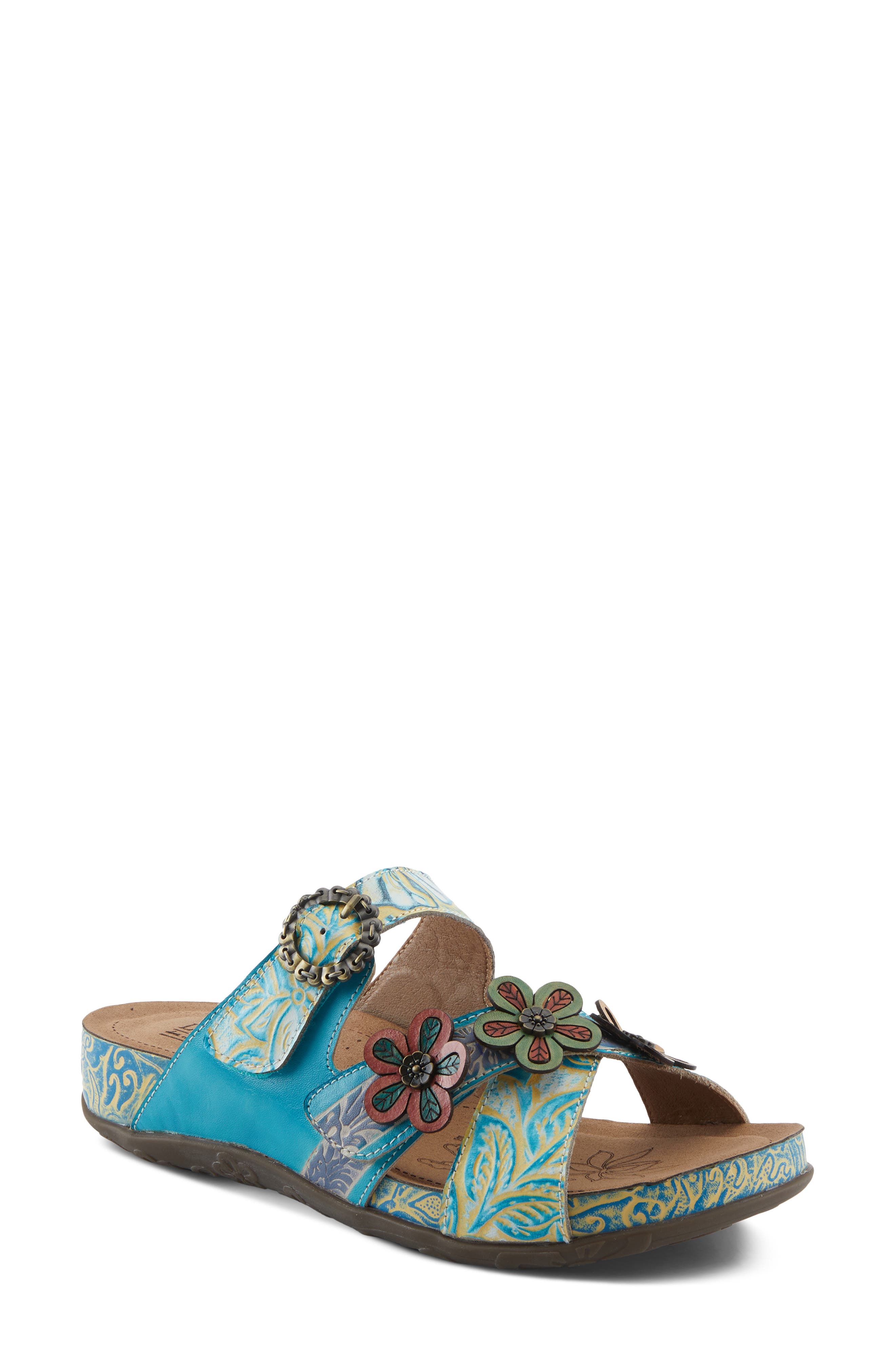 L'Artiste by Spring Step Caelana Sandal, Main, color, Turquoise Multi