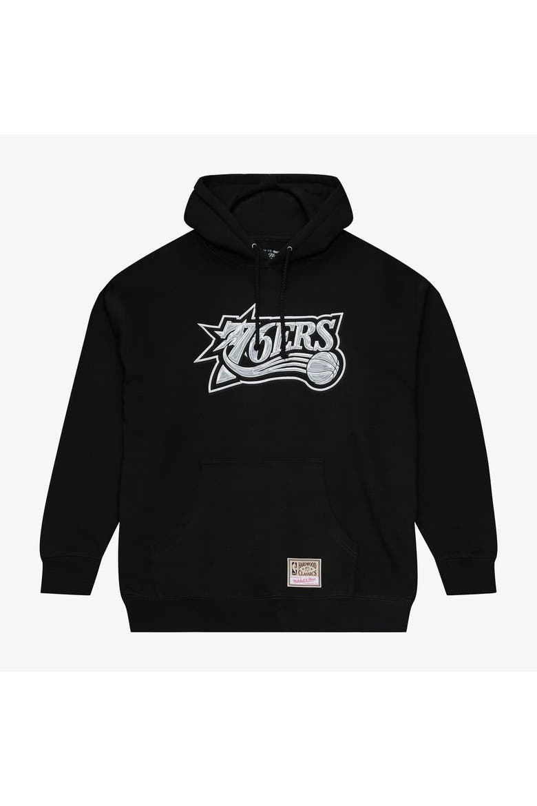 Men's Mitchell & Ness Black Philadelphia 76ers Chrome Hoodie, Main, color, Black