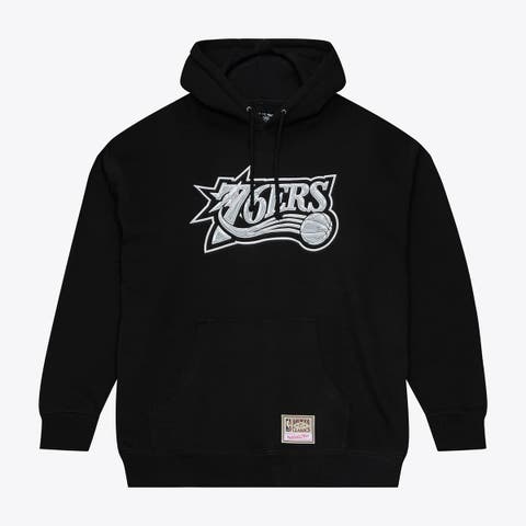 Men's Mitchell & Ness Black Philadelphia 76ers Chrome Hoodie
