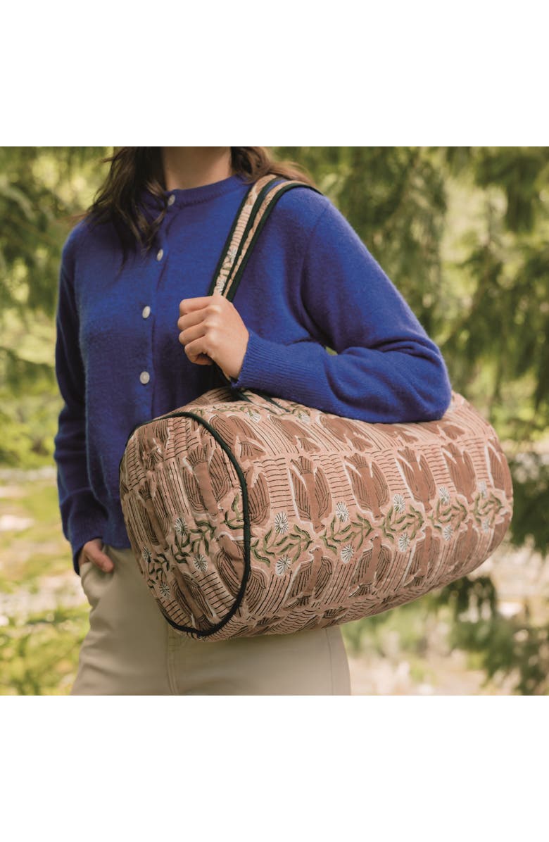 Danica Brands Peregrine Block Print Weekender Bag, Alternate, color, Beige