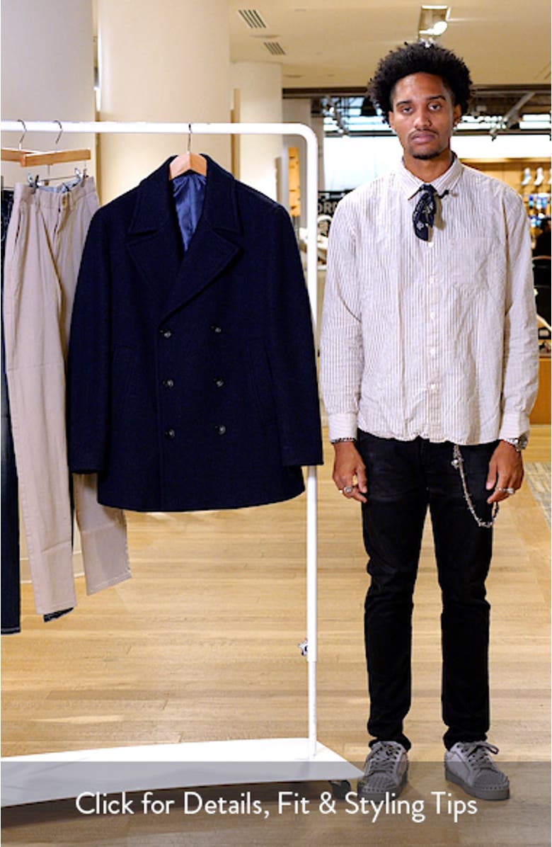 Everett Wool Blend Twill Peacoat, sales video thumbnail