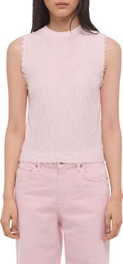 Helmut Lang Raw Edge Linen Blend Sweater Tank