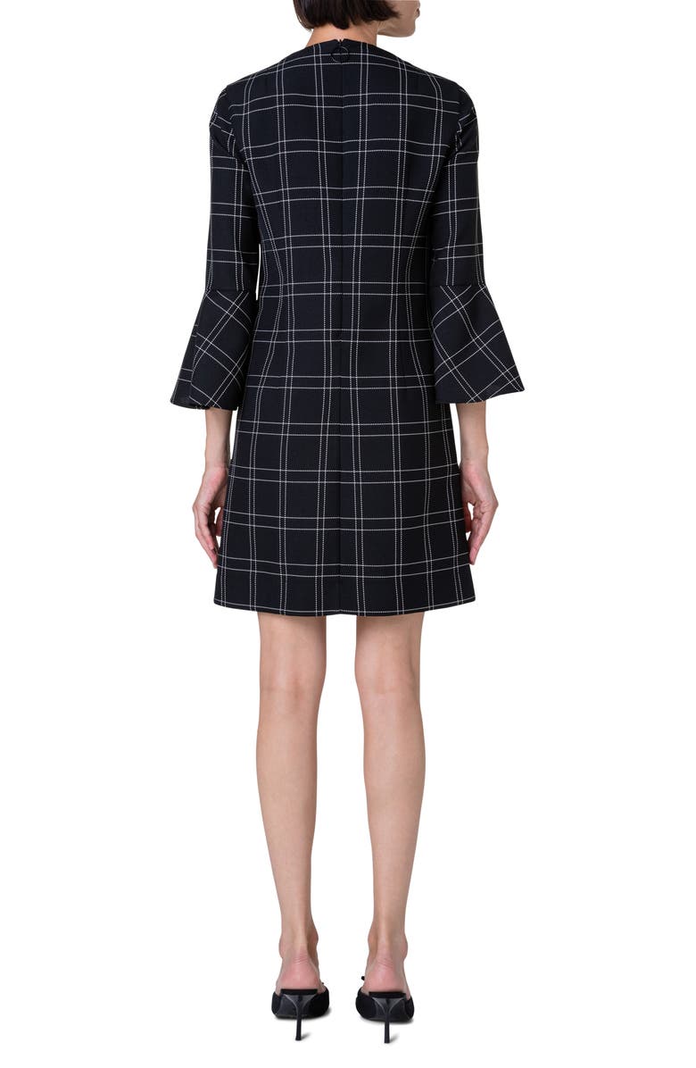 Akris punto Windowpane Plaid Shift Dress, Alternate, color, 