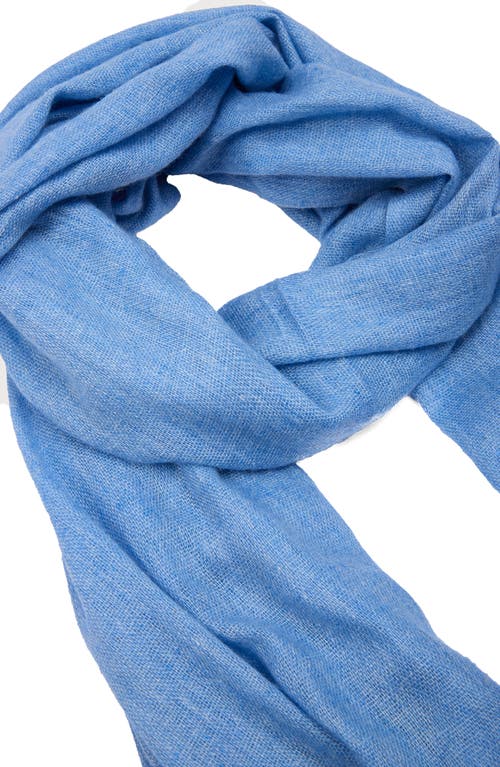 Saachi Wool Blend Fringe Scarf In Light Blue