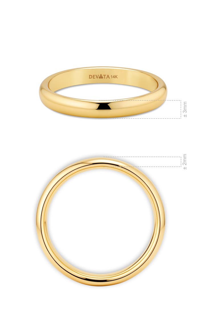 3mm Classic Dome Band Ring in 14K Gold, Alternate, color, Gold