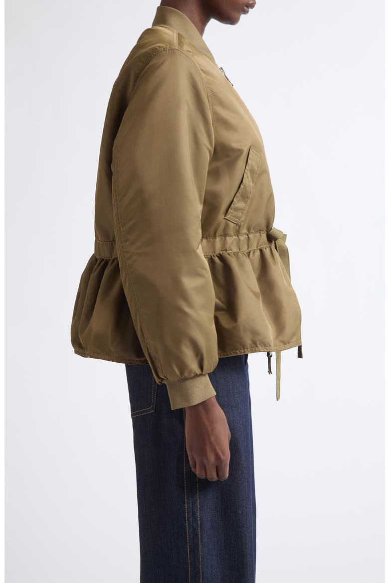 Valerina Peplum Coat, Alternate, color, DARK OLIVE