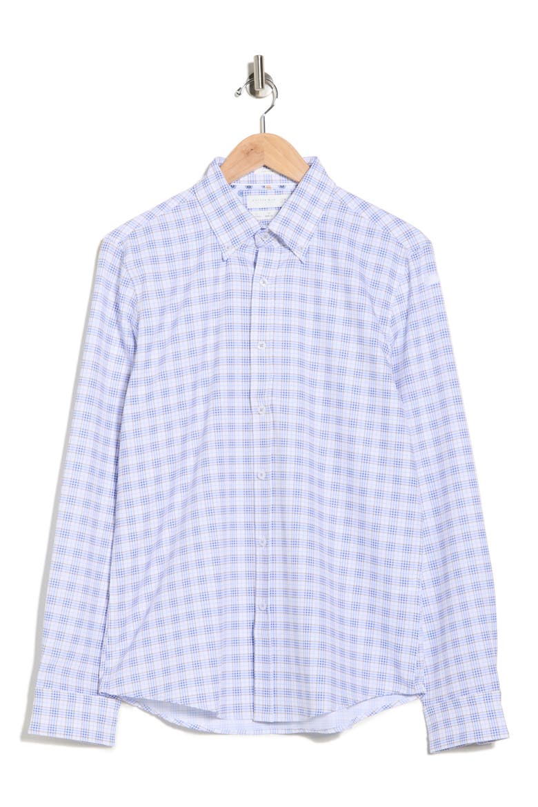 Gingham Button-Up Shirt, Alternate, color, WHITE