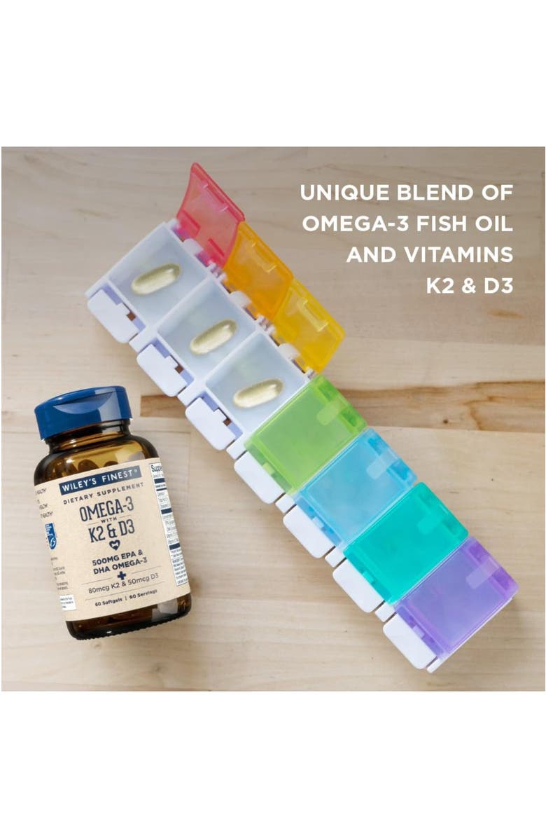 Wiley's Finest Vitamin K2 & D3 Omega-3 Softgels for Bone and Heart Health Support 60 softgels, Alternate, color, NO COLOR