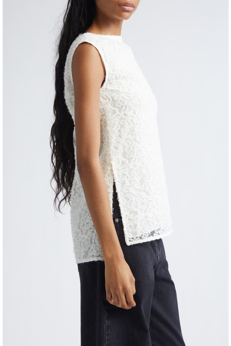 Virginie Embroidered Fringe Mesh Top, Alternate, color, OFF WHITE