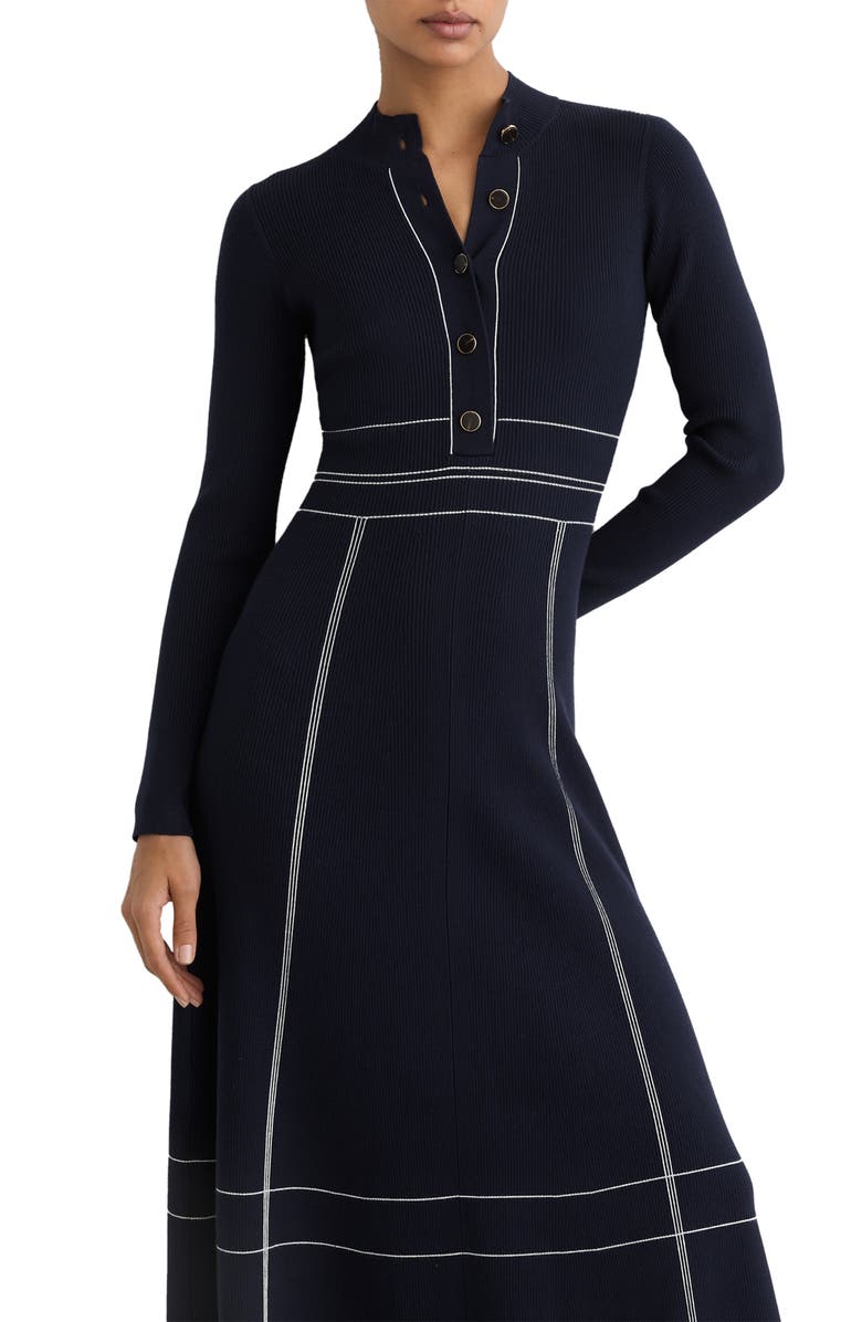 Reiss Charlie Long Sleeve Midi Dress, Alternate, color, 