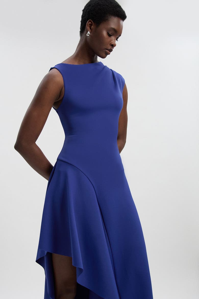 Petite Ruffle Hem Maxi Dress, Alternate, color, Navy