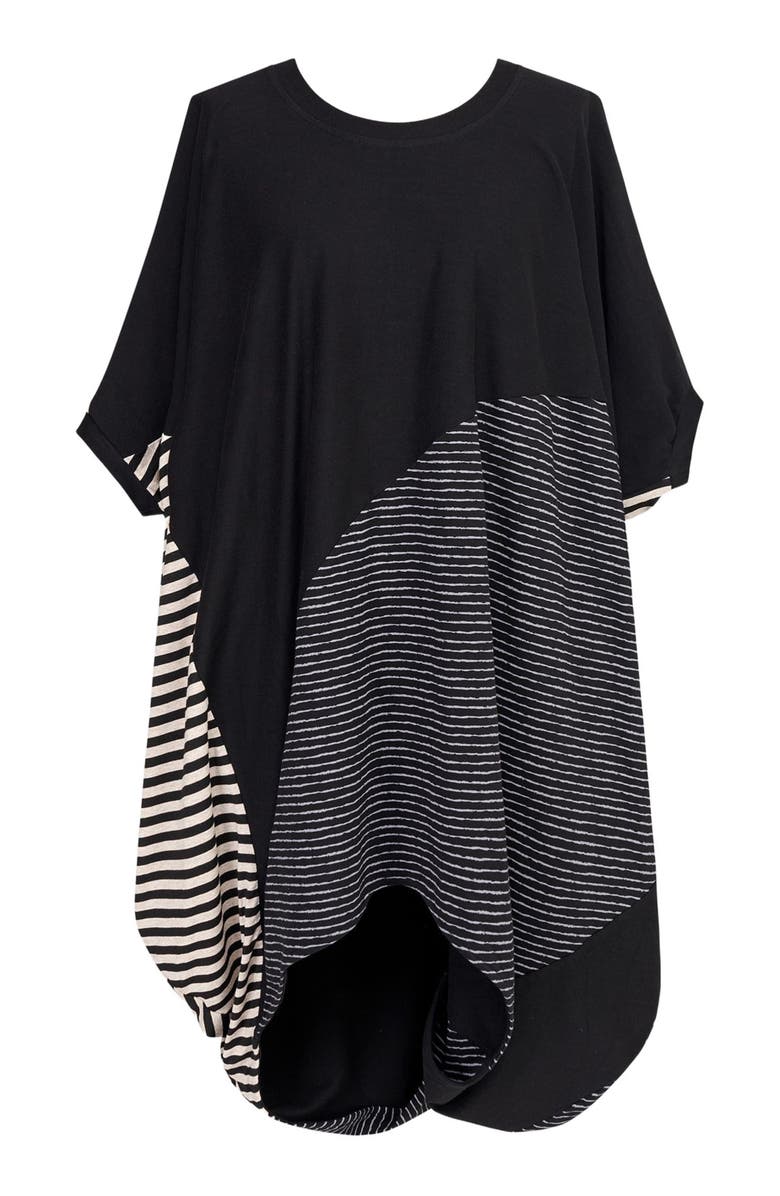 Alembika Jersey stripes patchwork oversized tunic, Alternate, color, 