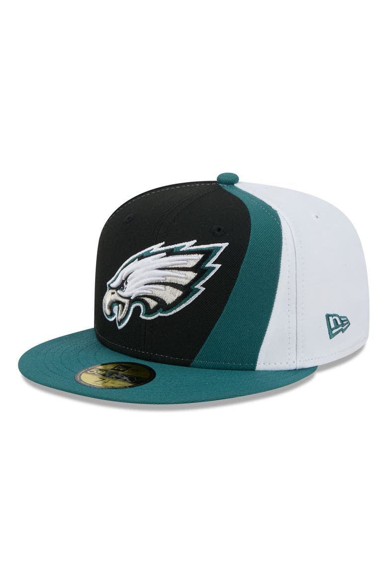 Men's New Era Black/Midnight Green Philadelphia Eagles Shock 59FIFTY Fitted Hat, Main, color, Black