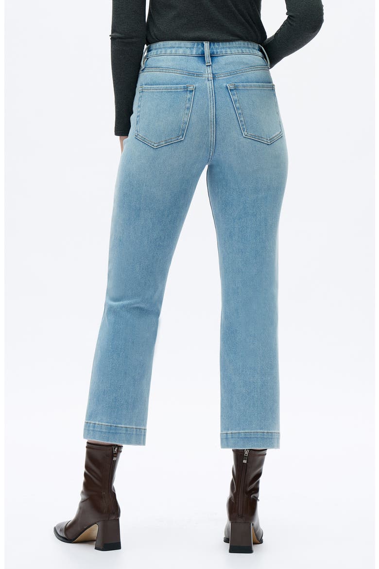 High Waist Ankle Straight Leg Jeans, Alternate, color, LIGHT BLUE