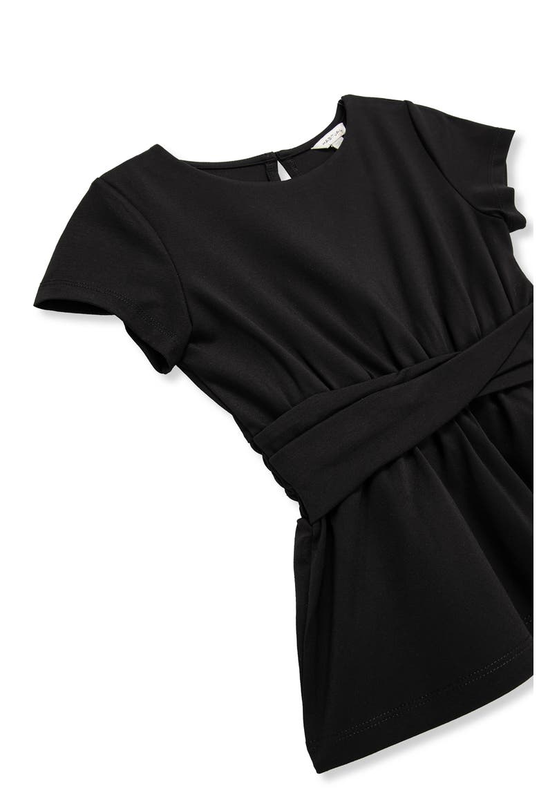 Kids' Twist Front T-Shirt, Alternate, color, BLACK