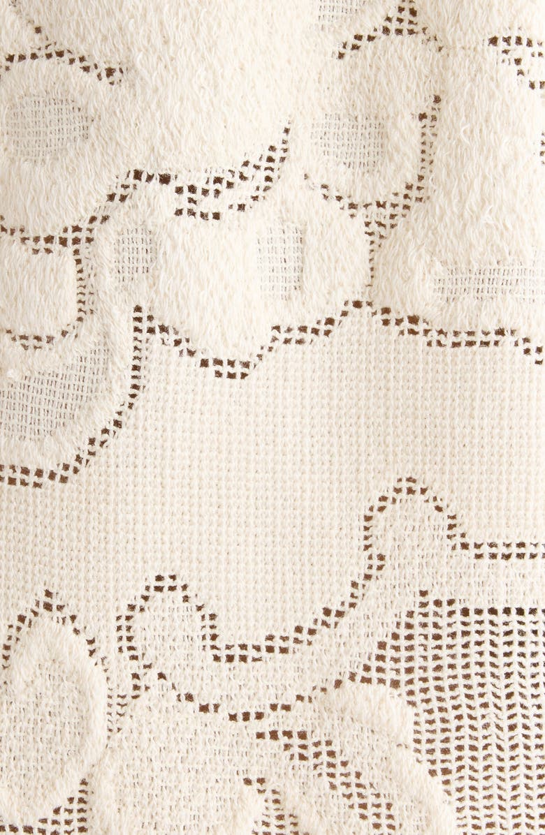 Isabel Marant Shilo Cotton Blend Floral Jacquard One-Shoulder Top, Alternate, color, Ecru