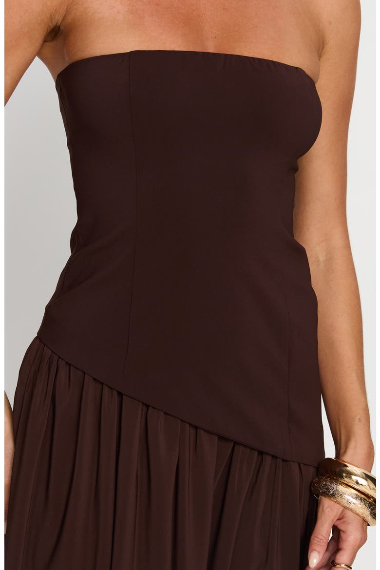 Odella Strapless Maxi Dress, Alternate, color, CHOCOLATE