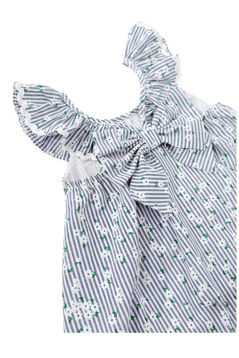 Larkin Daisy Stripe Sundress & Bloomers Set, Alternate, color, BLUE/ WHITE