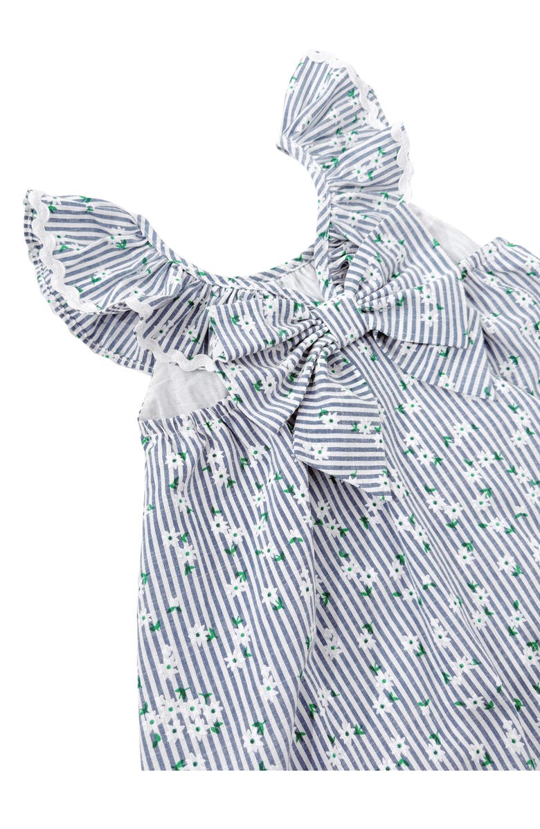 Pippa & Julie Larkin Daisy Stripe Sundress & Bloomers Set, Alternate, color, Blue/ White
