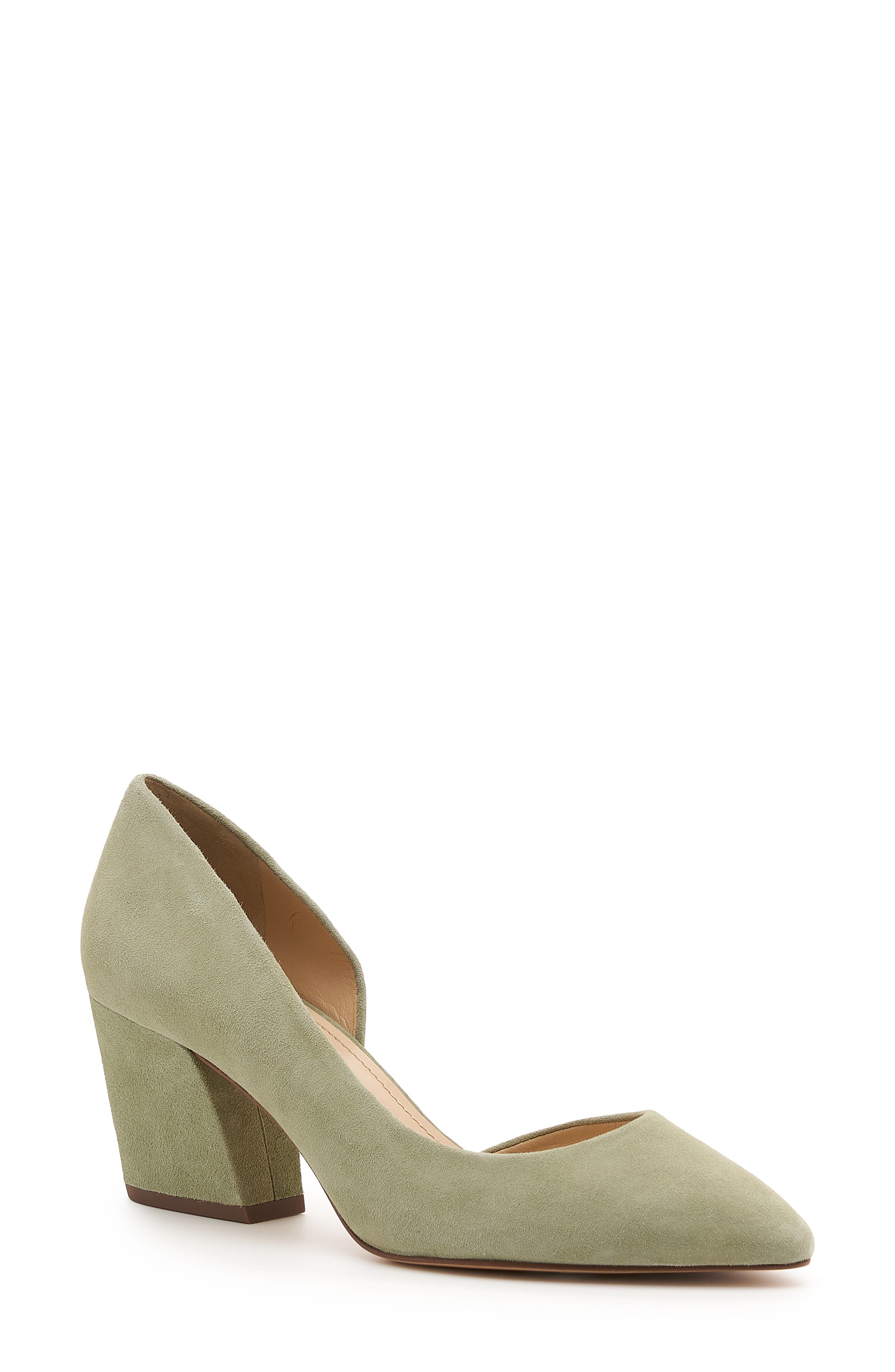 Sena Half d'Orsay Pump, Main, color, OLIVE SUEDE