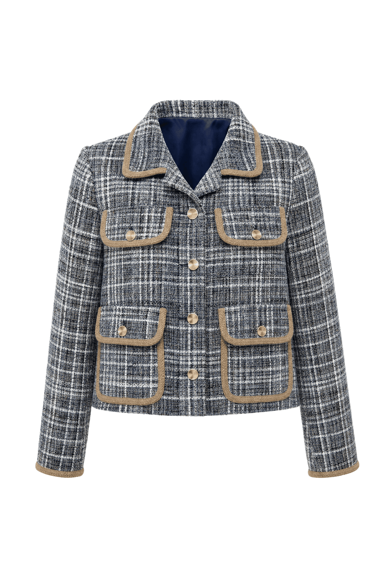 Rory Cropped Tweed Jacket, Main, color, Sheridan Tweed
