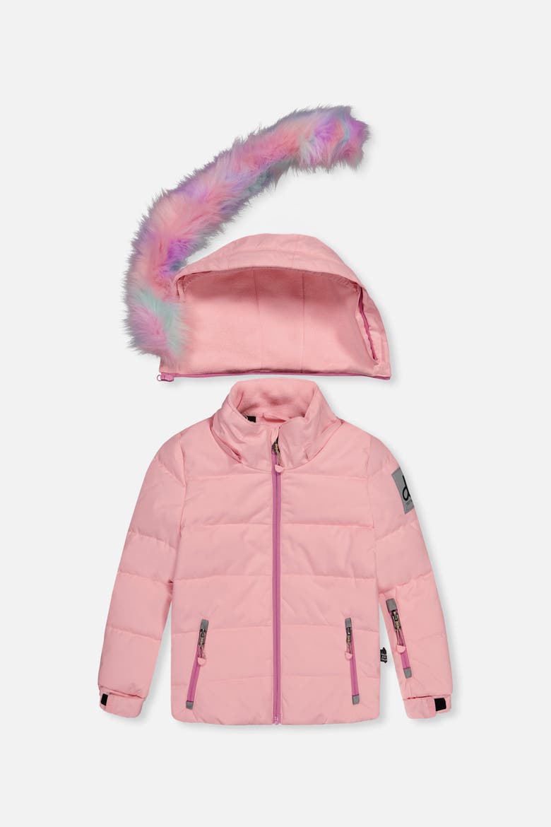 Play Faux Hood Jacket & Pants Two Piece Snowsuit, Alternate, color, Light Pink