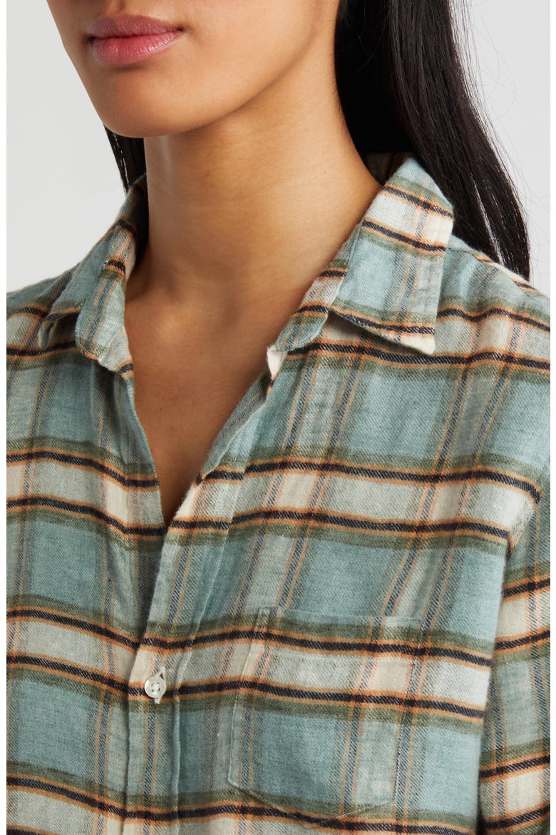 Barry Tailored Fit Button-Up Shirt, Alternate, color, GREEN/ SAND/ BLACK PLAID