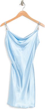 Jump Apparel Satin Cowl Neck Slip Dress