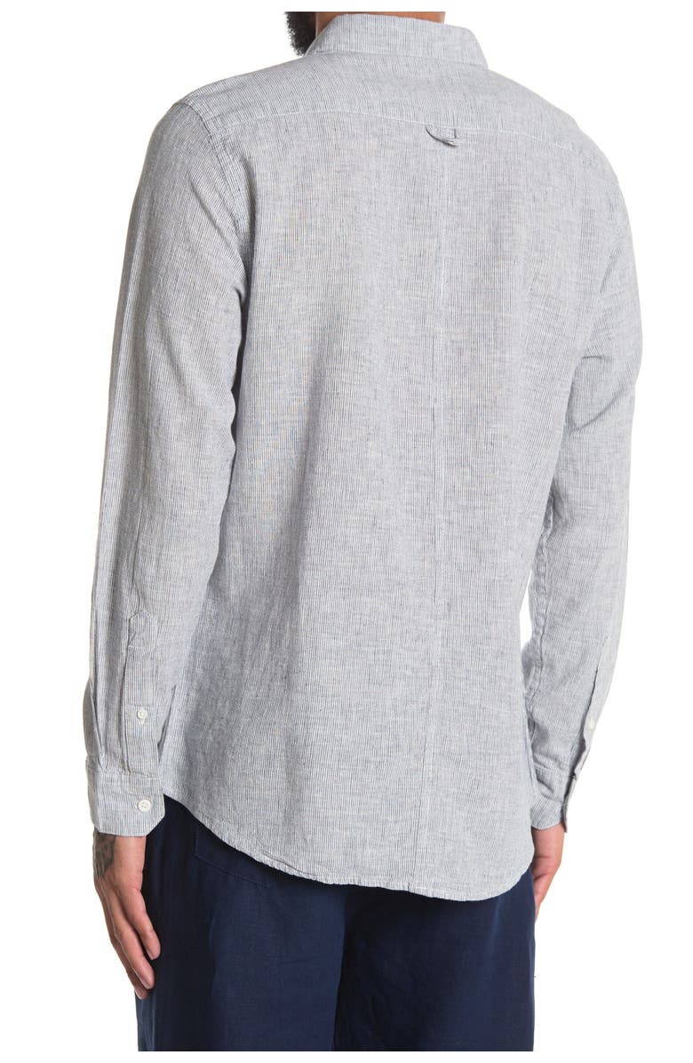 Onia Abe Pinstripe Linen Blend Regular Fit Shirt, Alternate, color, 
