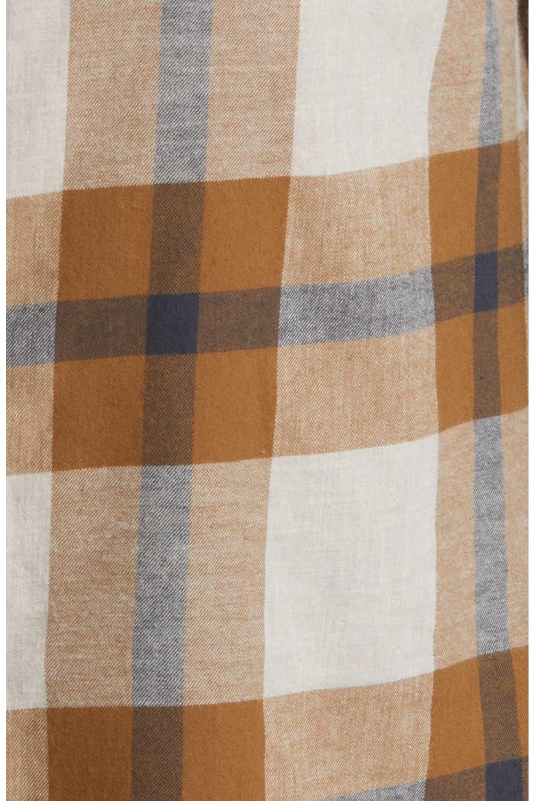 Yorkshire Plaid Flannel Button-Up Shirt, Alternate, color, SLATE BROWN/NIGHTSHA
