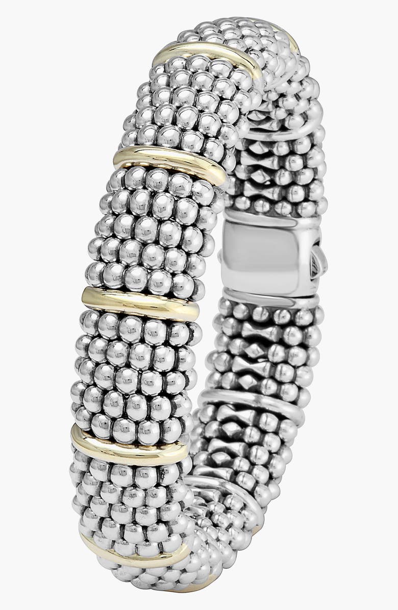 LAGOS Oval Caviar Bracelet, Alternate, color, Silver/ Gold