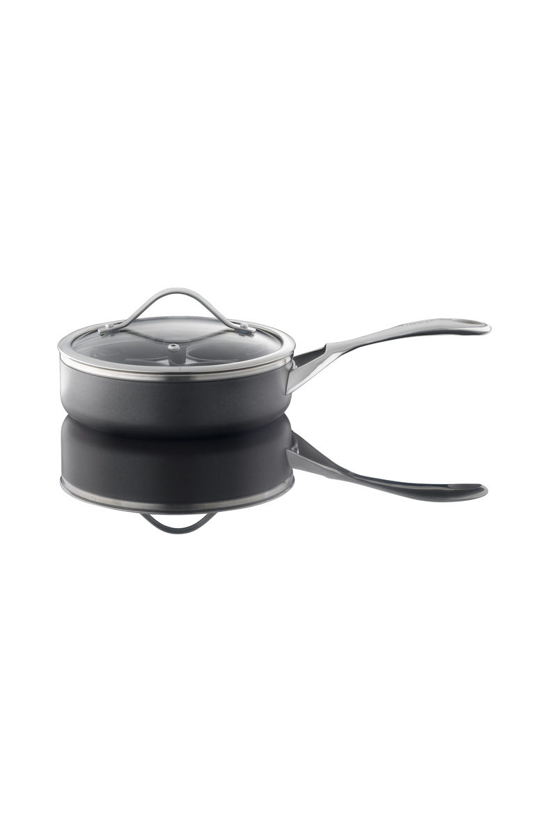 iD3® 4-Egg Poacher with Lid 1.5qt, Alternate, color, BLACK