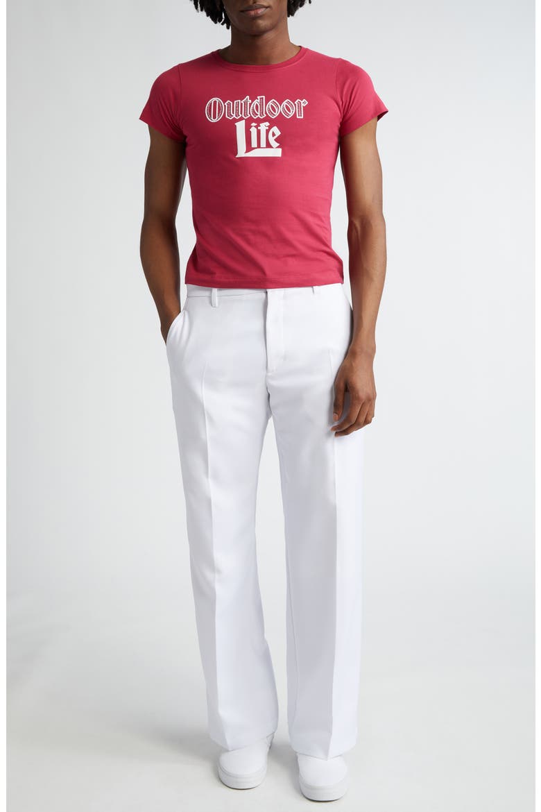 Outdoor Rhinestone Organic Cotton Fitted T-Shirt, Alternate, color, PINK