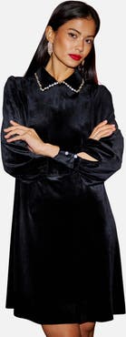 Yumi Long Sleeve Velvet Tunic Dress
