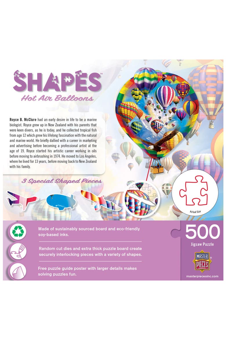 Hot Air Balloons 500 Piece Shaped Puzzle, Alternate, color, Multicolor