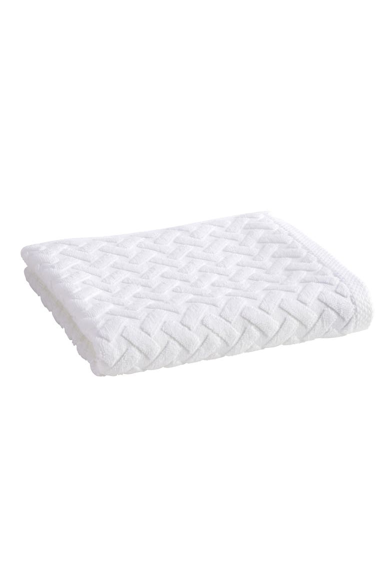 Trellis Textured Cotton Rayon Fibre Blend Soft Hand Towels, Main, color, White