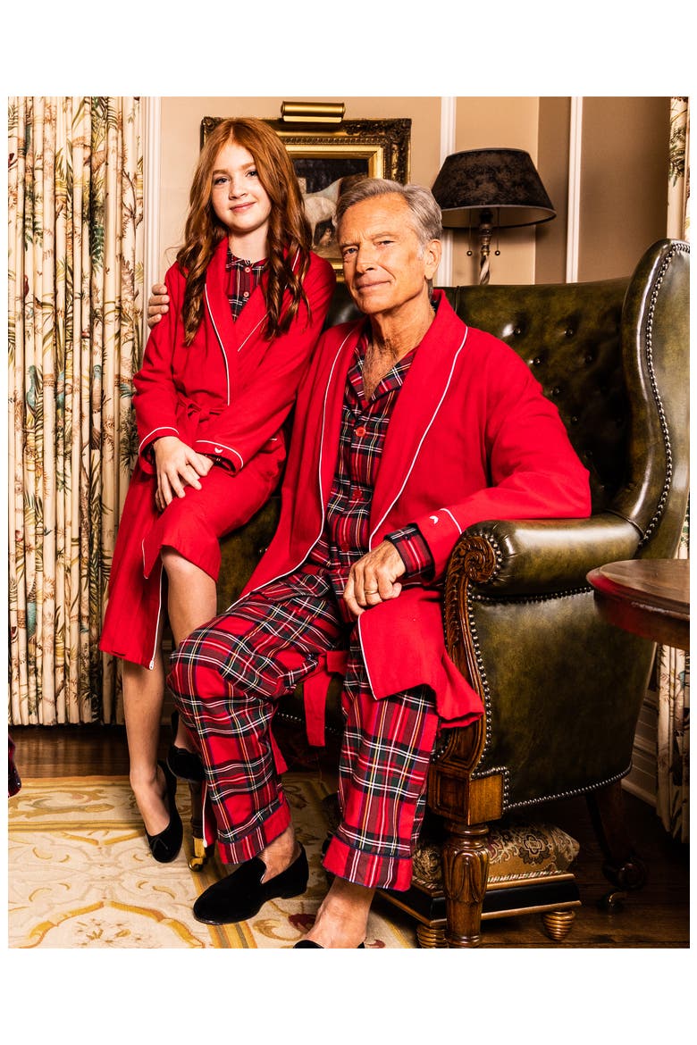 Cotton Flannel Robe, Alternate, color, RED