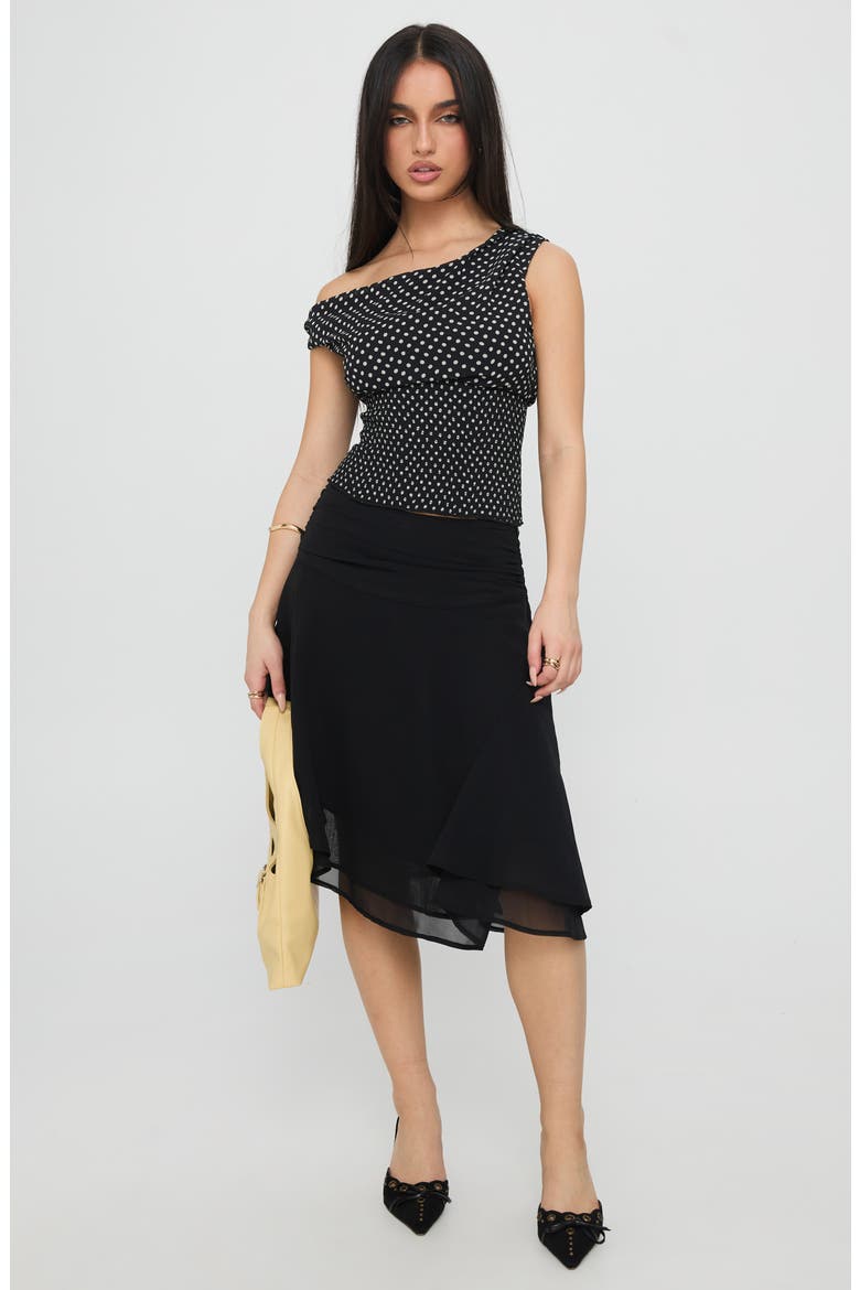 Evanescence Asymmetric Skirt, Alternate, color, BLACK