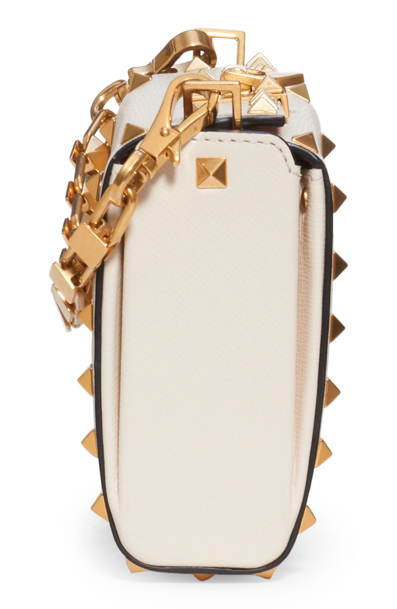 Valentino Garavani Alcove Rockstud Leather Convertible Clutch, Alternate, color, 