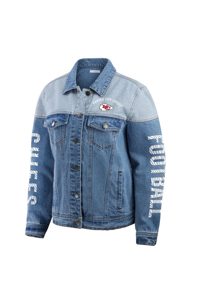 WEAR by Erin Andrews Women's WEAR by Erin Andrews Kansas City Chiefs Full-Button Denim Jacket, Alternate, color, Denim