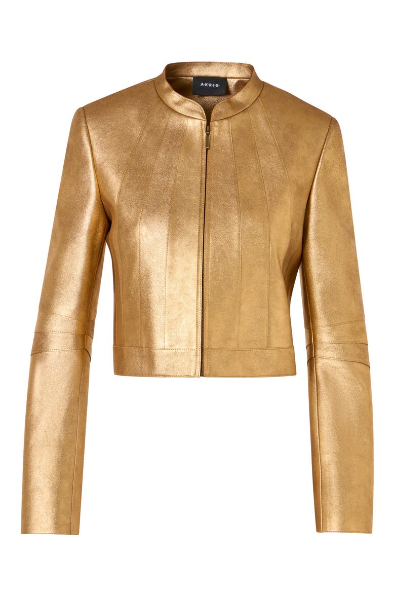 Klaus Leather Jacket, Alternate, color, GOLD