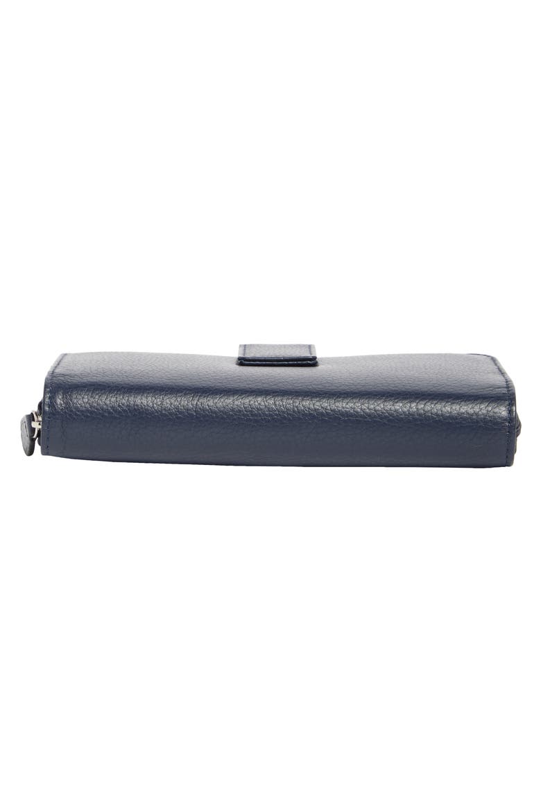 All-in-One Leather Continental Wallet, Alternate, color, NAVY