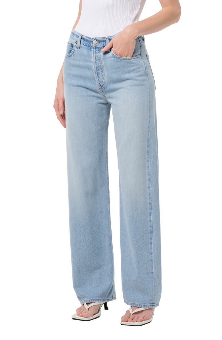 AGOLDE Ren High Waist Wide Leg Jeans, Main, color, Memory Light Indigo