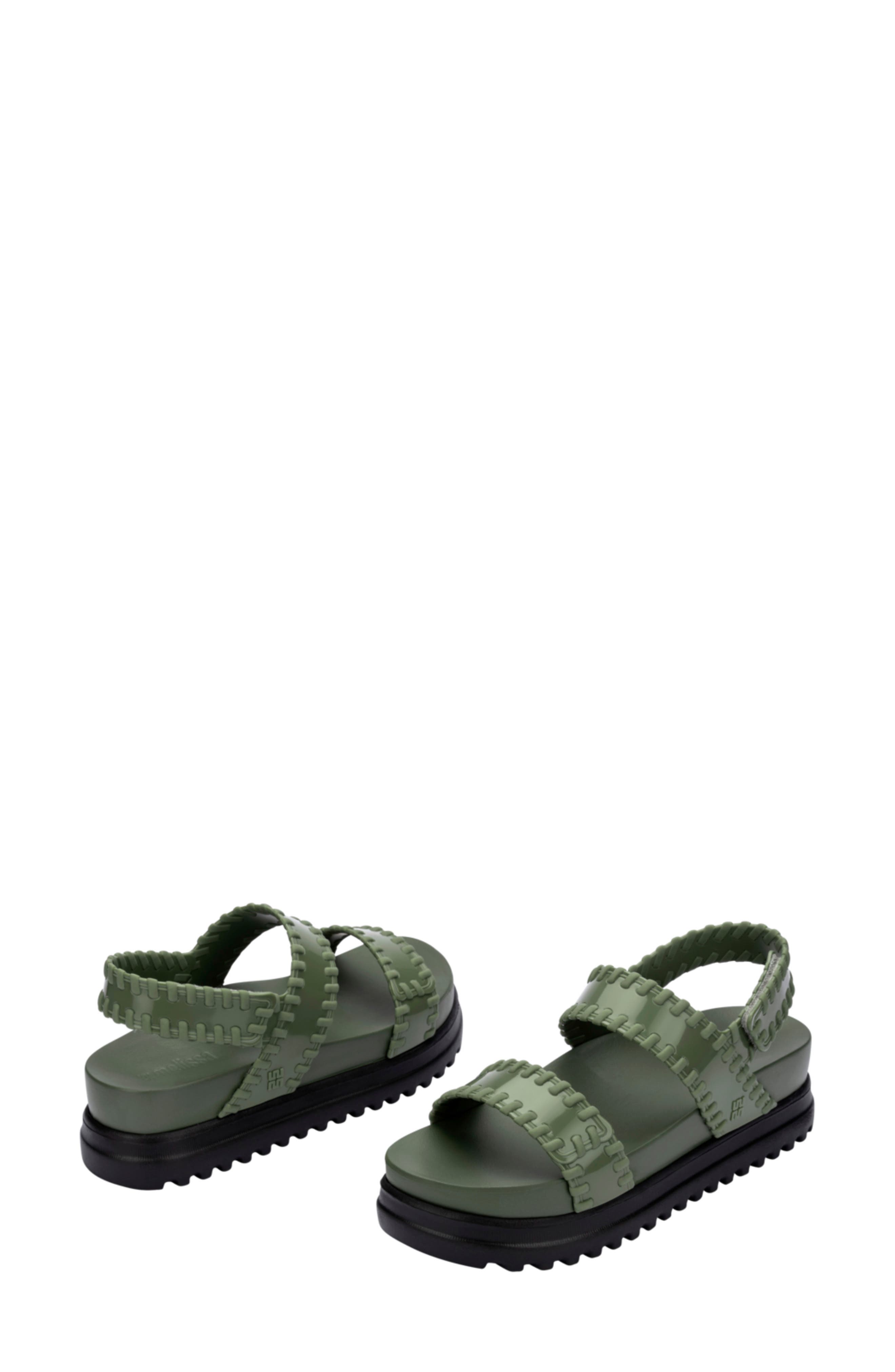 Dune Quarter Strap Platform Sandal, Alternate, color, BLACK/ GREEN